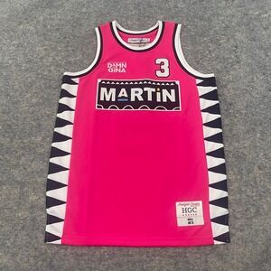 Headgear Classics Martin Gina #3 Pink Retro Basketball Jersey Men's Medium